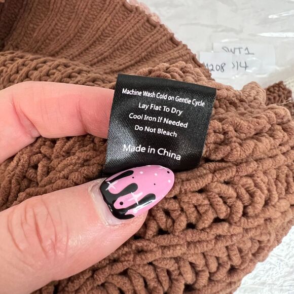 POL Size M Sweater High Up In The Sky Chunky Knit Turtleneck Long Sleeve Stripe - Picture 8 of 9